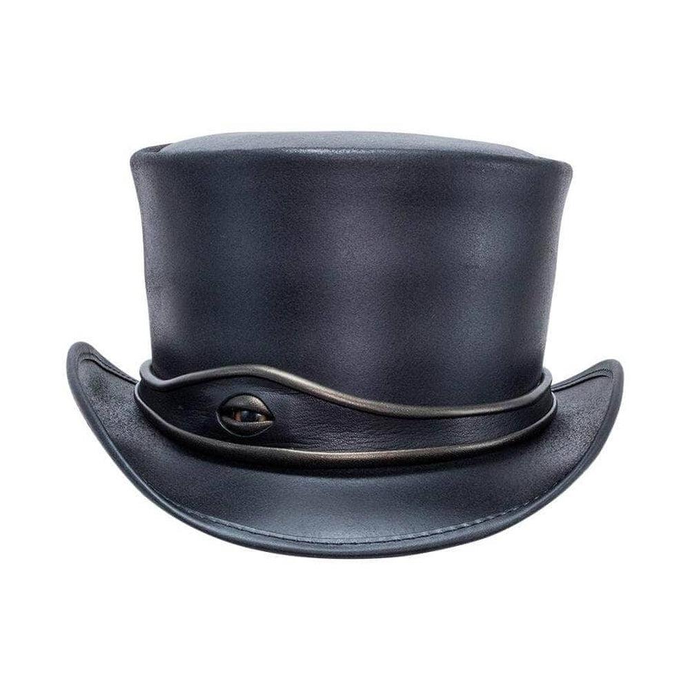 El Dorado Eye | Womens Black Leather Top Hat with Eye Hat Band
