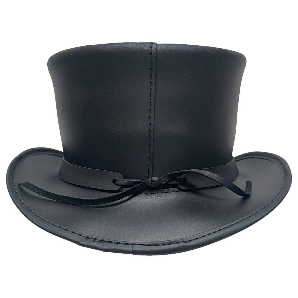 El Dorado Red Eye | Mens Black Leather Top Hat with Red Eye Skull Hat Band