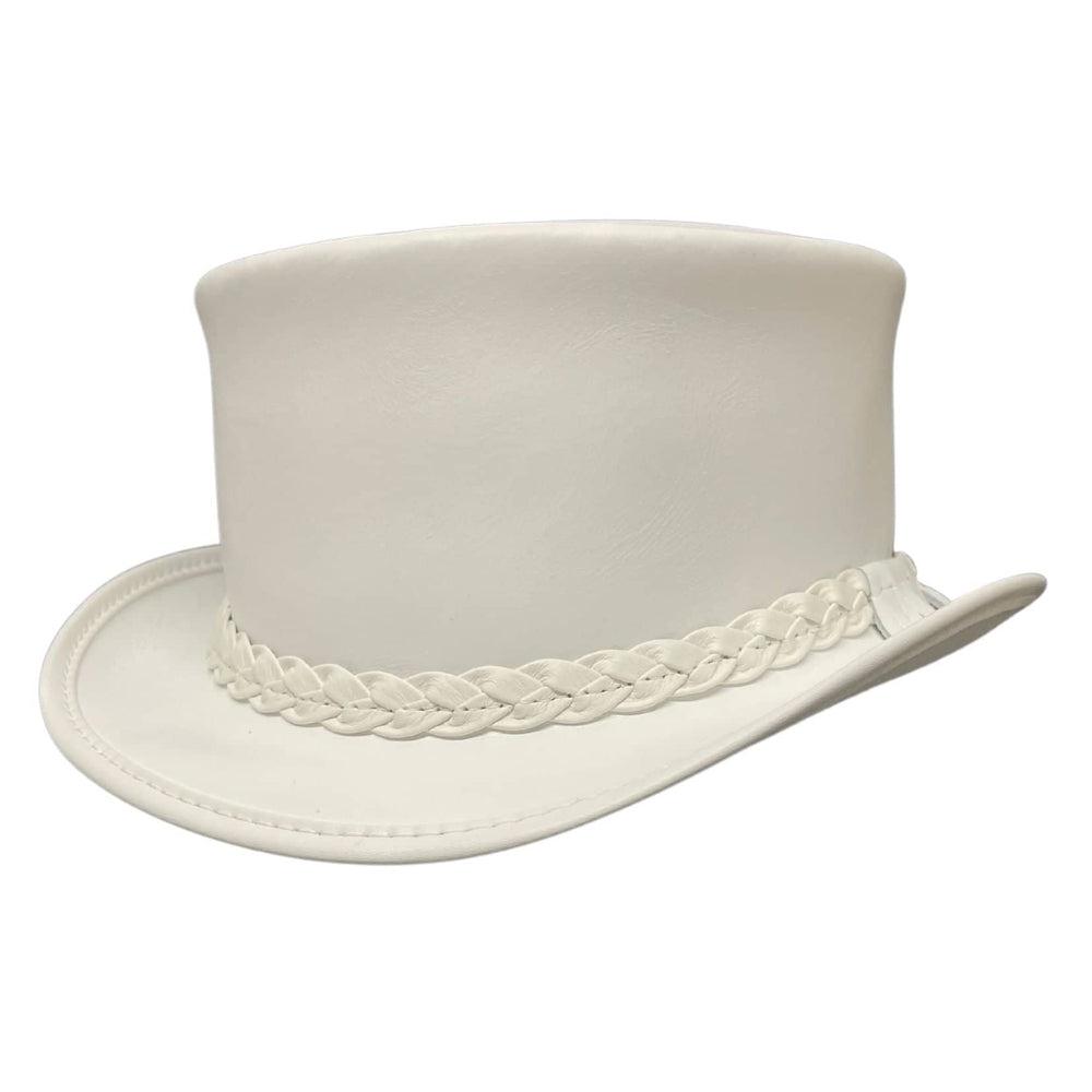 Ghost Rider | Mens White Leather Top Hat