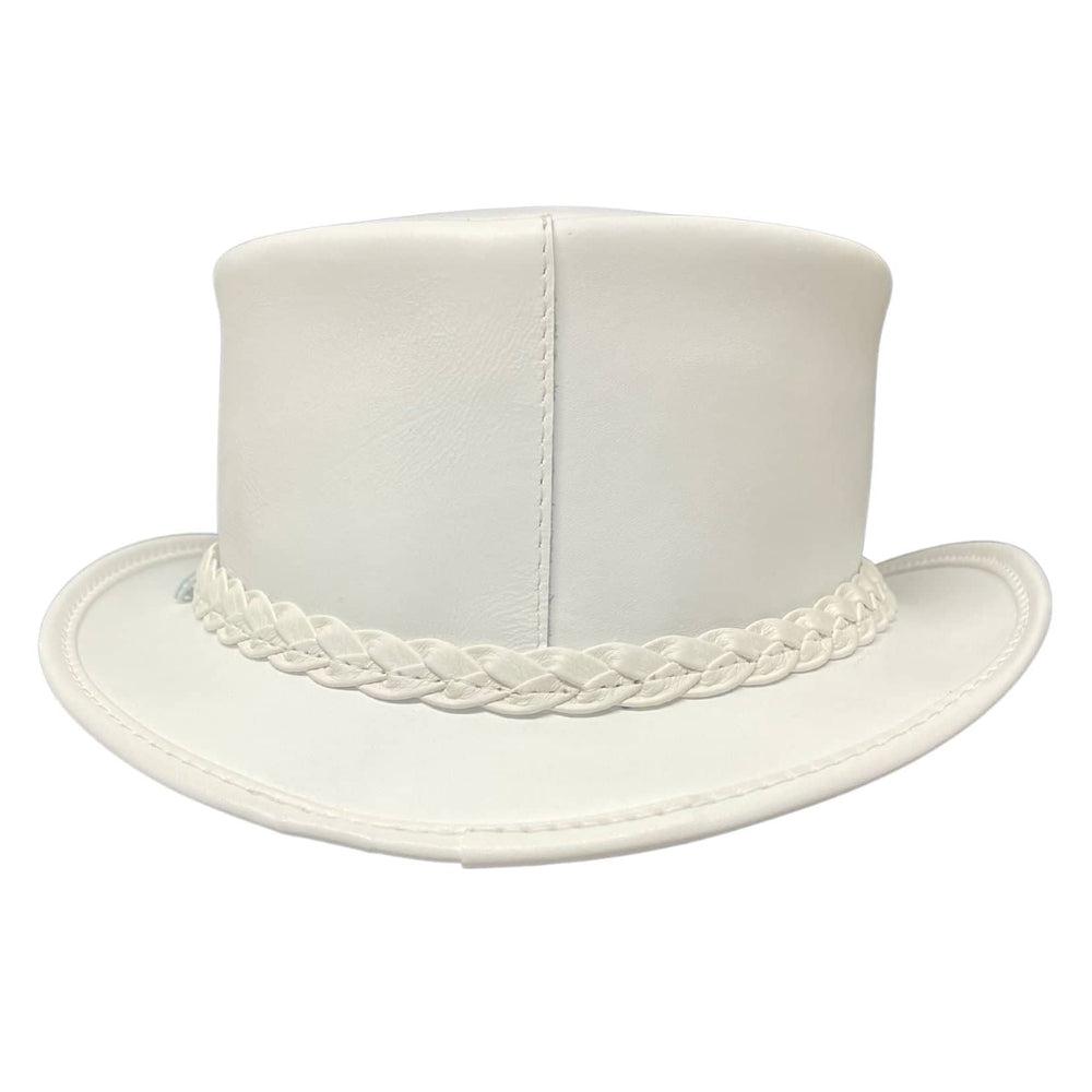 Ghost Rider | Mens White Leather Top Hat