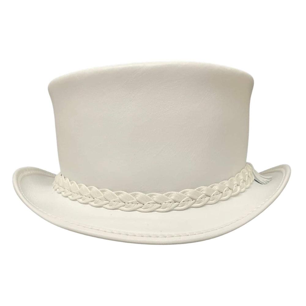 Ghost Rider | Mens White Leather Top Hat