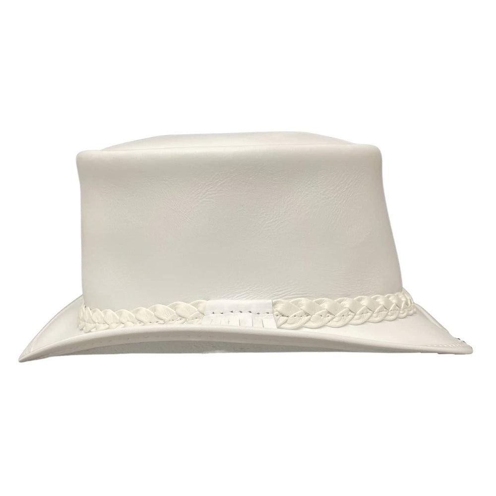 Ghost Rider | Womens White Leather Top Hat