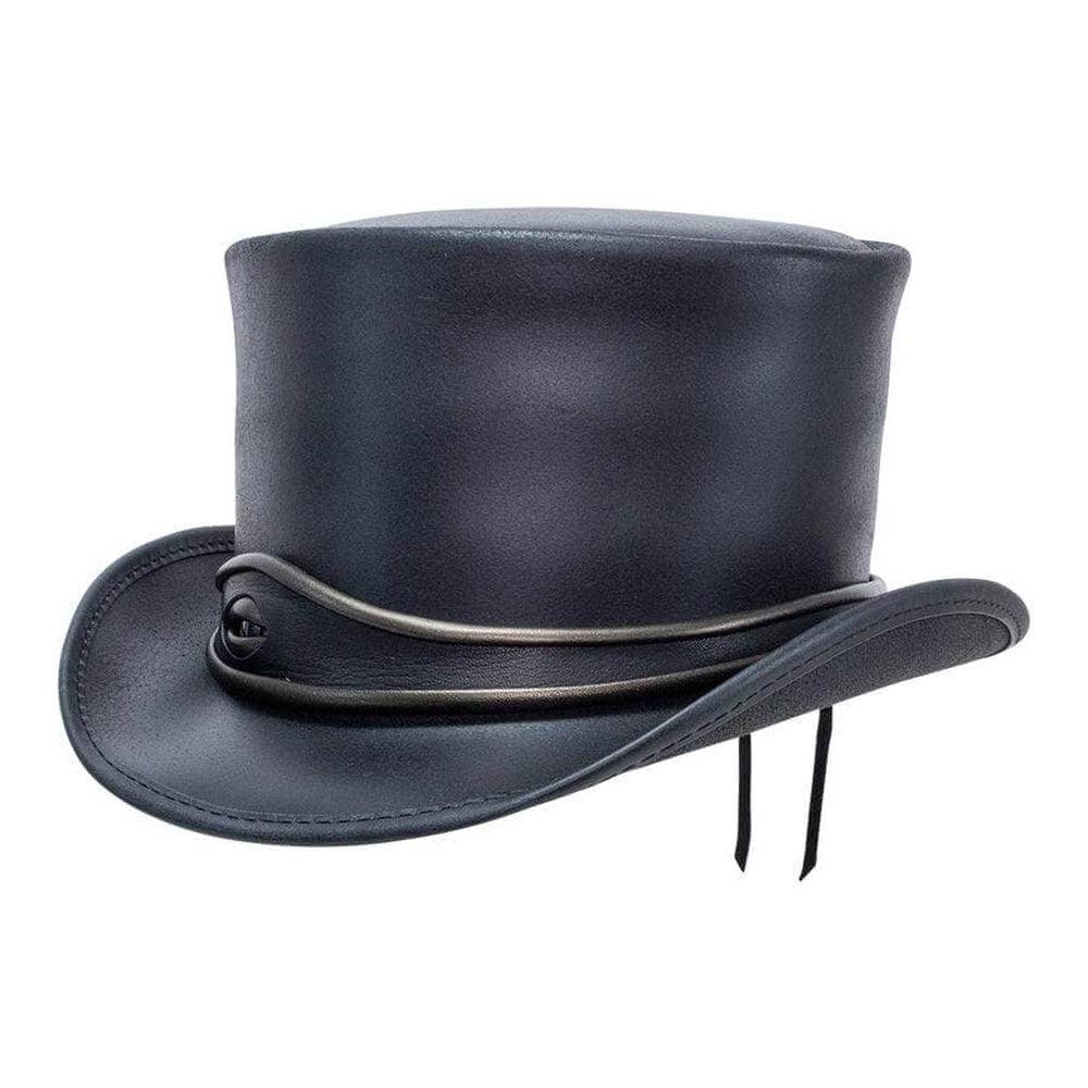El Dorado Eye | Womens Black Leather Top Hat with Eye Hat Band