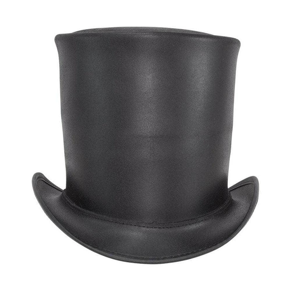 Stovepiper | Mens Black Leather Stovepipe Top Hat